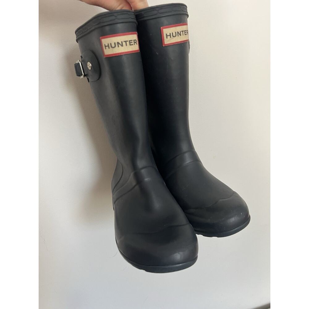 Kids Hunter Boots Black Waterproof Rain Boot Unisex Youth Size 13 UK 12 - Picture 3 of 9